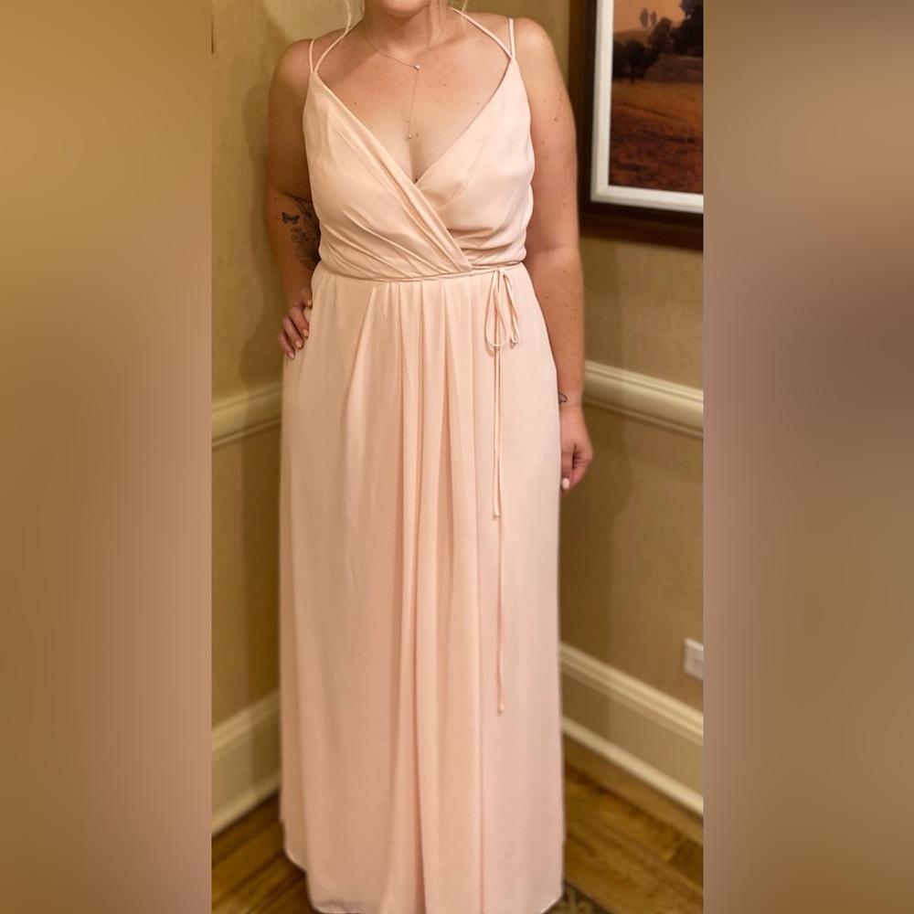 David’s Bridal Georgette Bridesmaid Dress in Petal